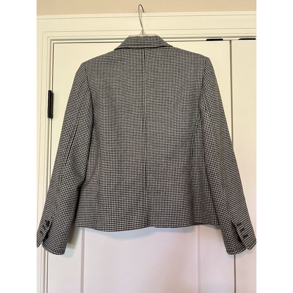 Vtg Pendleton Womens Sz 6 Blazer 100% Virgin Wool Black Houndstooth Short Jacket - Picture 4 of 16